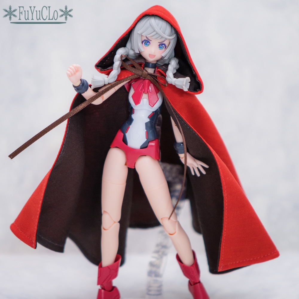 1/12サイズ フード付きマント 赤 タイプA