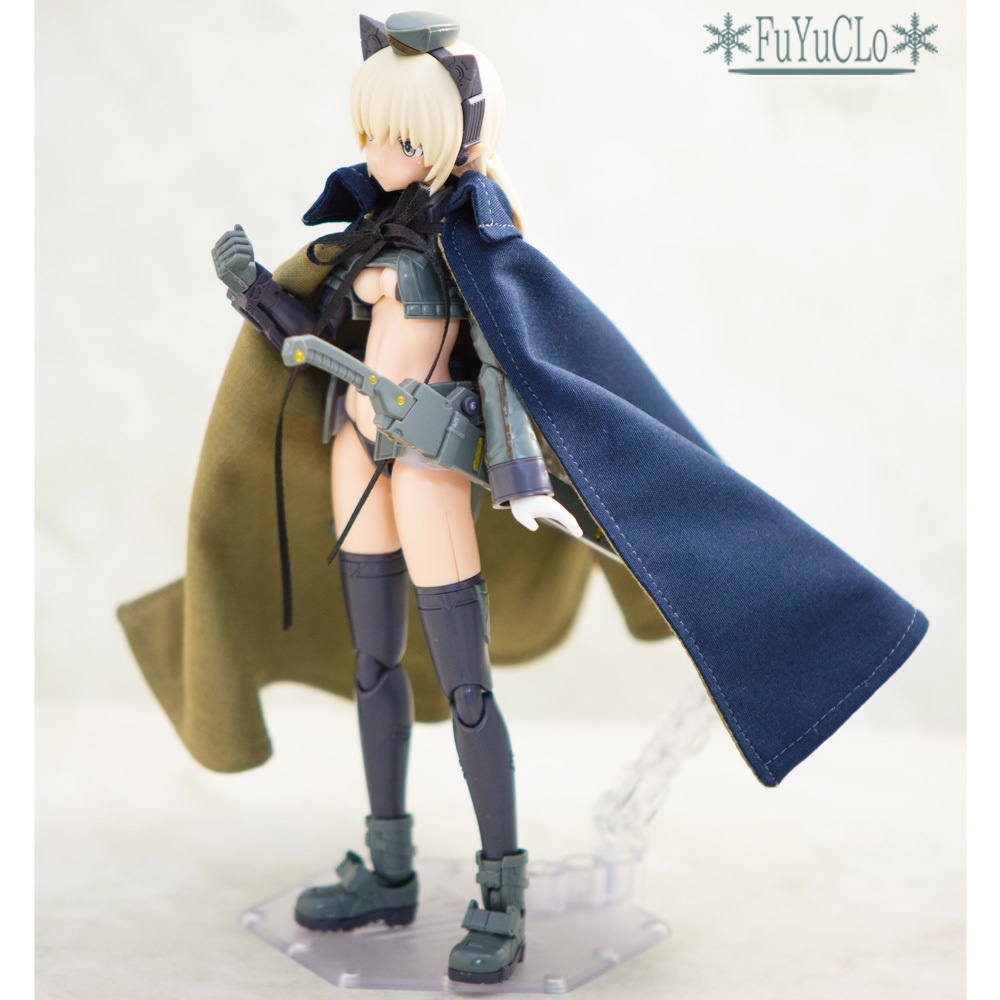 1/12サイズ 衿付きマント ネイビー タイプA