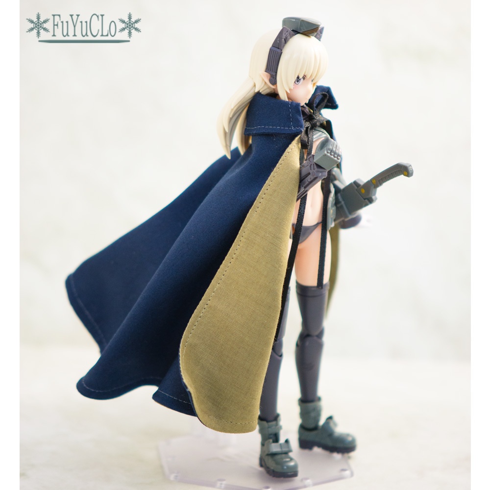 1/12サイズ 衿付きマント ネイビー タイプA