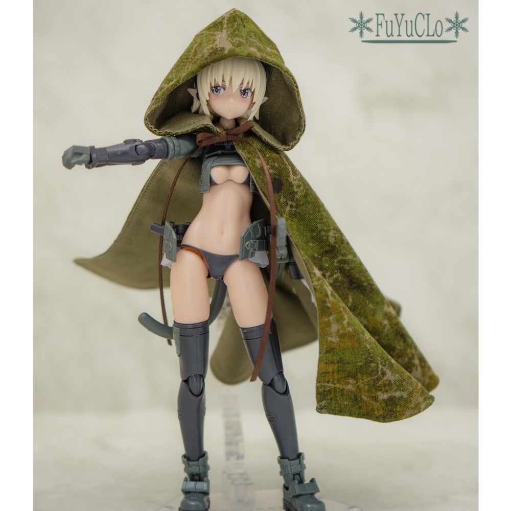 1/12サイズ フード付きマント 迷彩グリーン タイプA