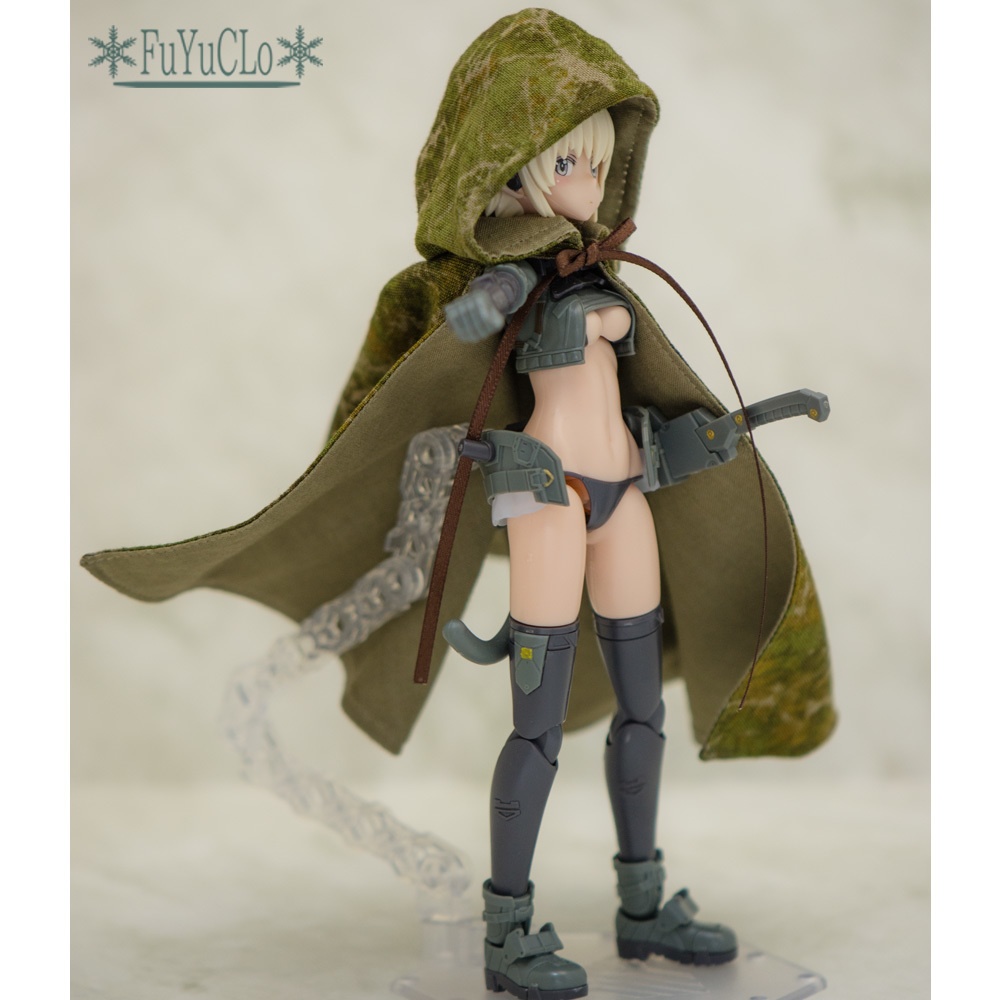 1/12サイズ フード付きマント 迷彩グリーン タイプA