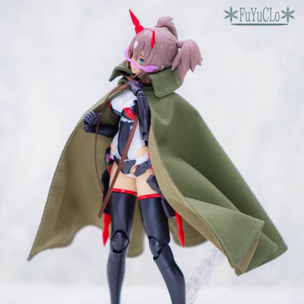 1/12サイズ 衿付きマント モスグリーン タイプA