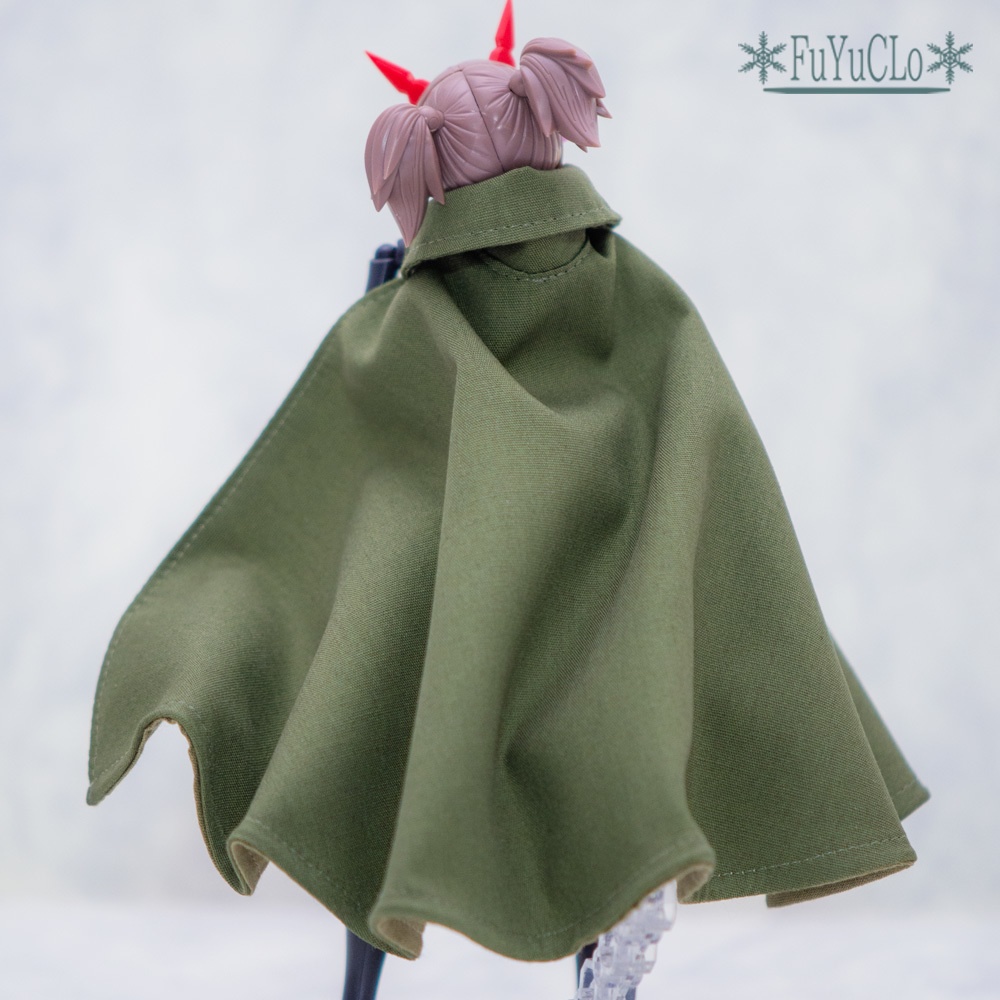 1/12サイズ 衿付きマント モスグリーン タイプA