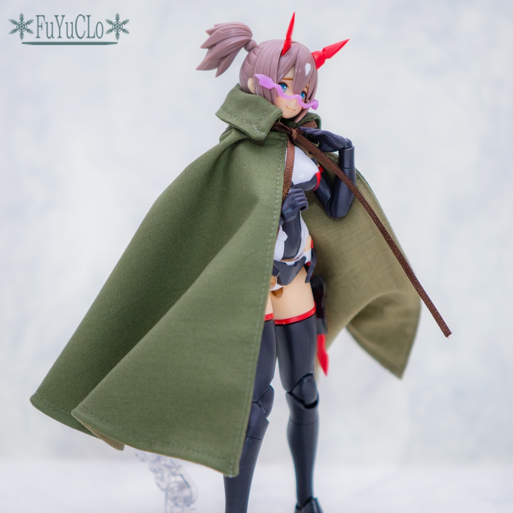 1/12サイズ 衿付きマント モスグリーン タイプA