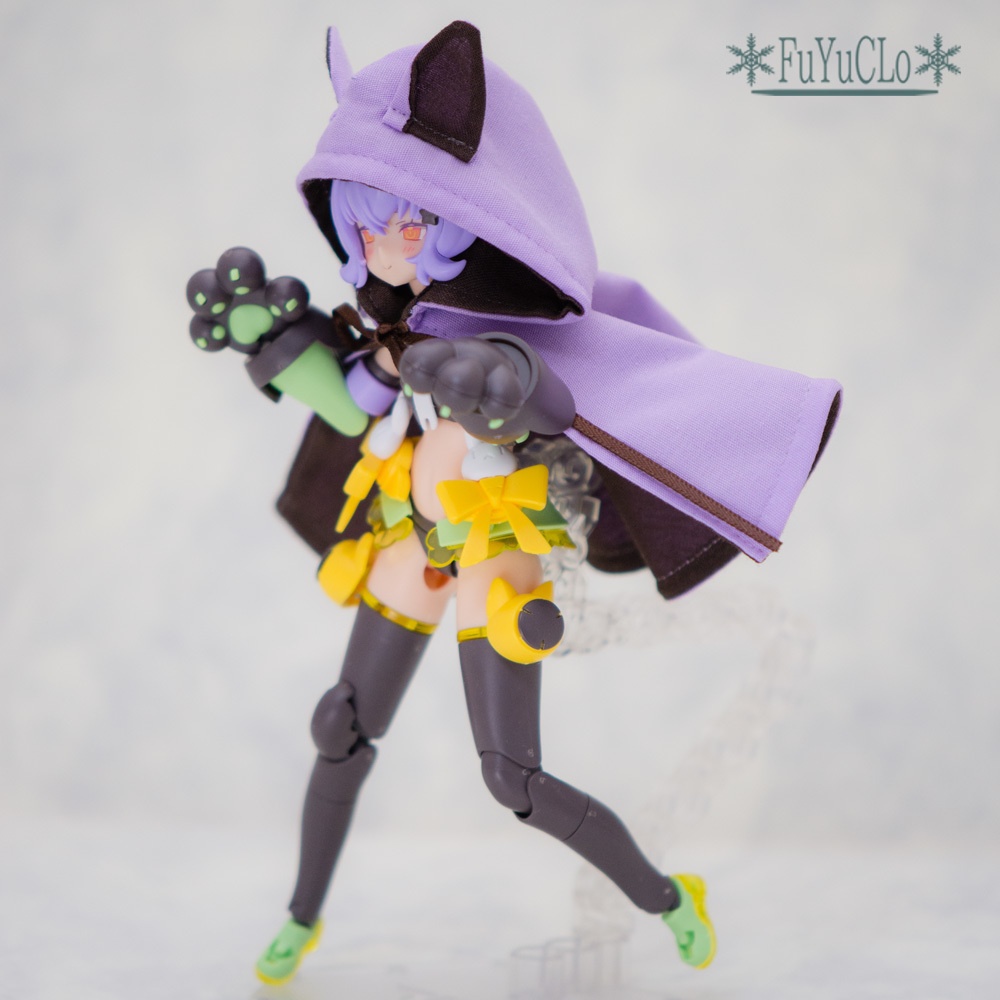 1/12サイズ 耳付きショートマント ラベンダー タイプA