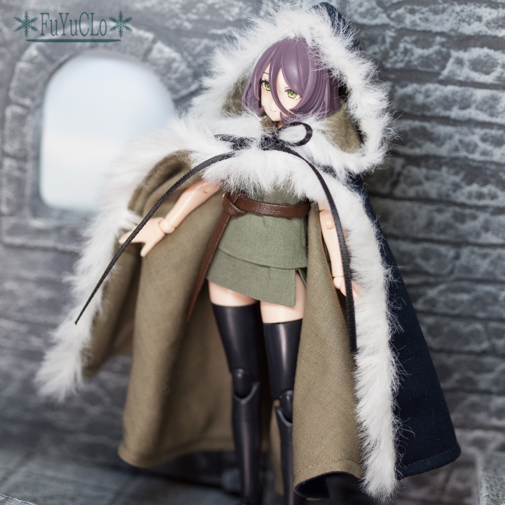 1/12サイズ ファー付きフードマント ネイビー