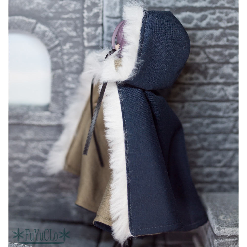 1/12サイズ ファー付きフードマント ネイビー