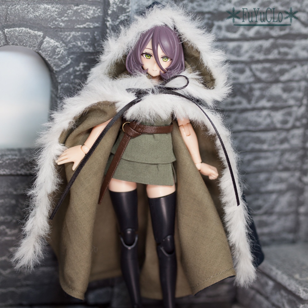 1/12サイズ ファー付きフードマント ネイビー