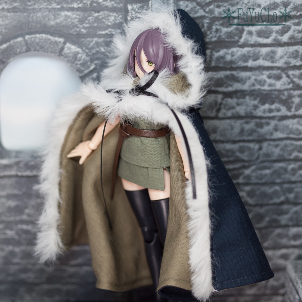 1/12サイズ ファー付きフードマント ネイビー