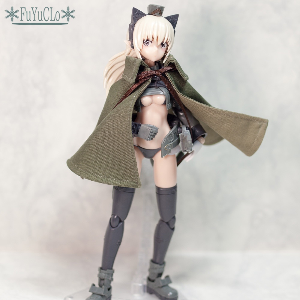 1/12サイズ 衿付きショートマント モスグリーン
