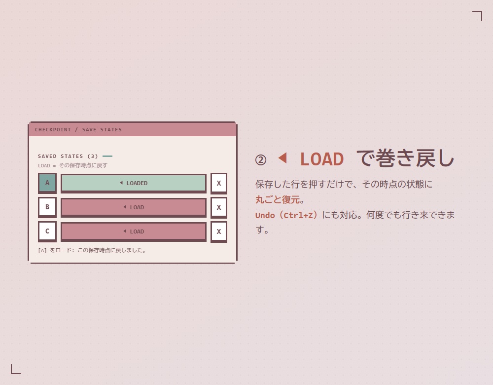 【無料】改変状態セーブ&ロード / Checkpoint