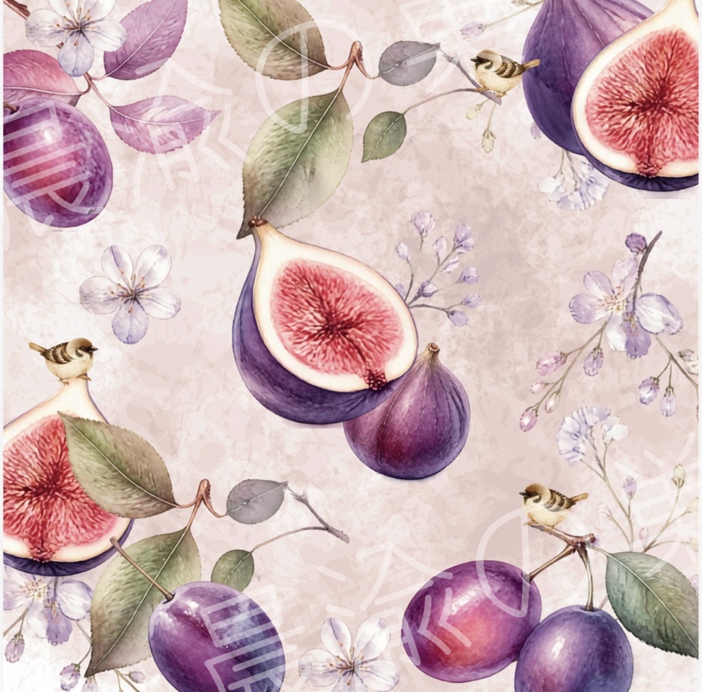 【デジタルデザインペーパー】fruits set|フルーツ 水彩イラスト|6種類|3600×3600px|PDF