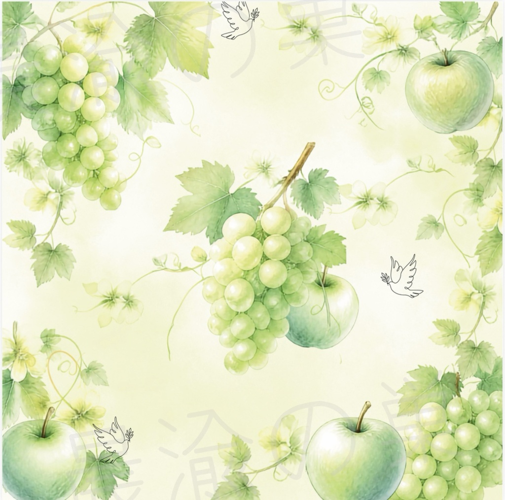 【デジタルデザインペーパー】fruits set|フルーツ 水彩イラスト|6種類|3600×3600px|PDF
