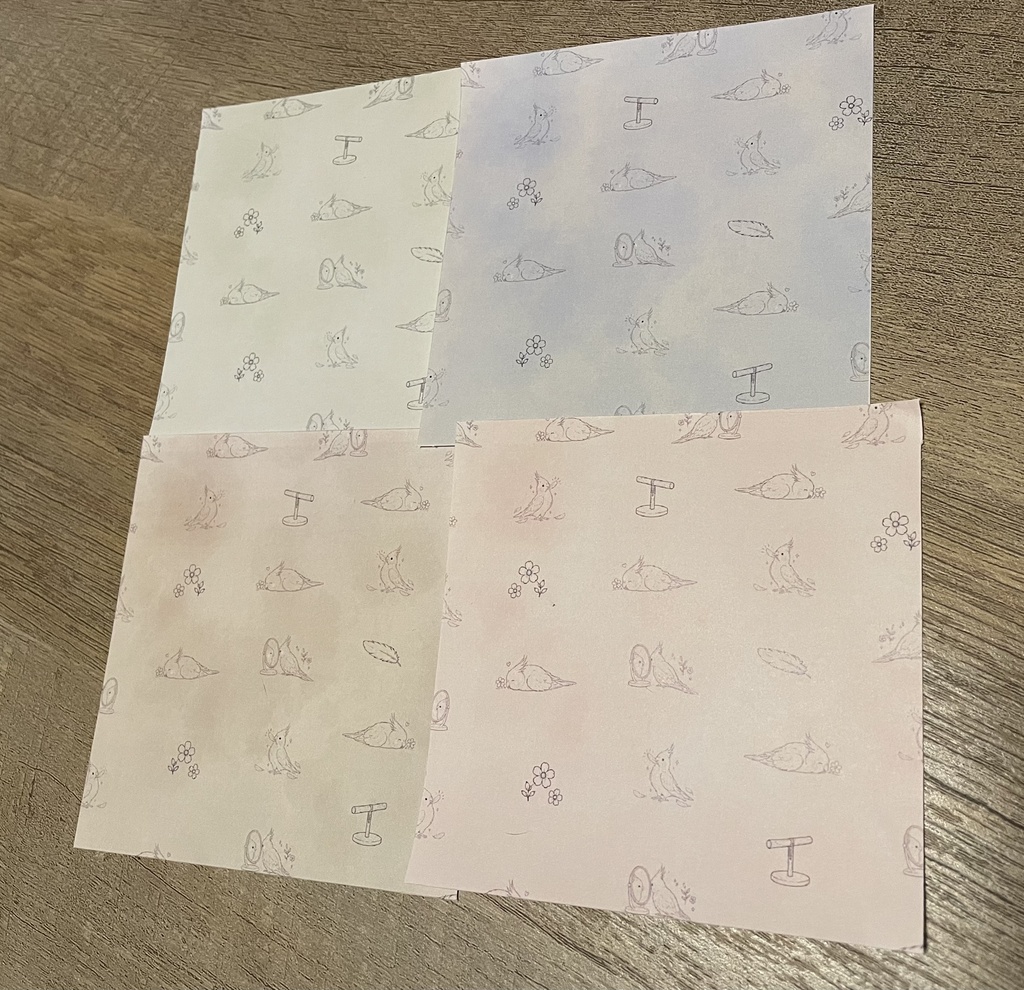 オカメインコのデザインペーパー 10色セット|デジタルペーパー|PDF 3600×3600px