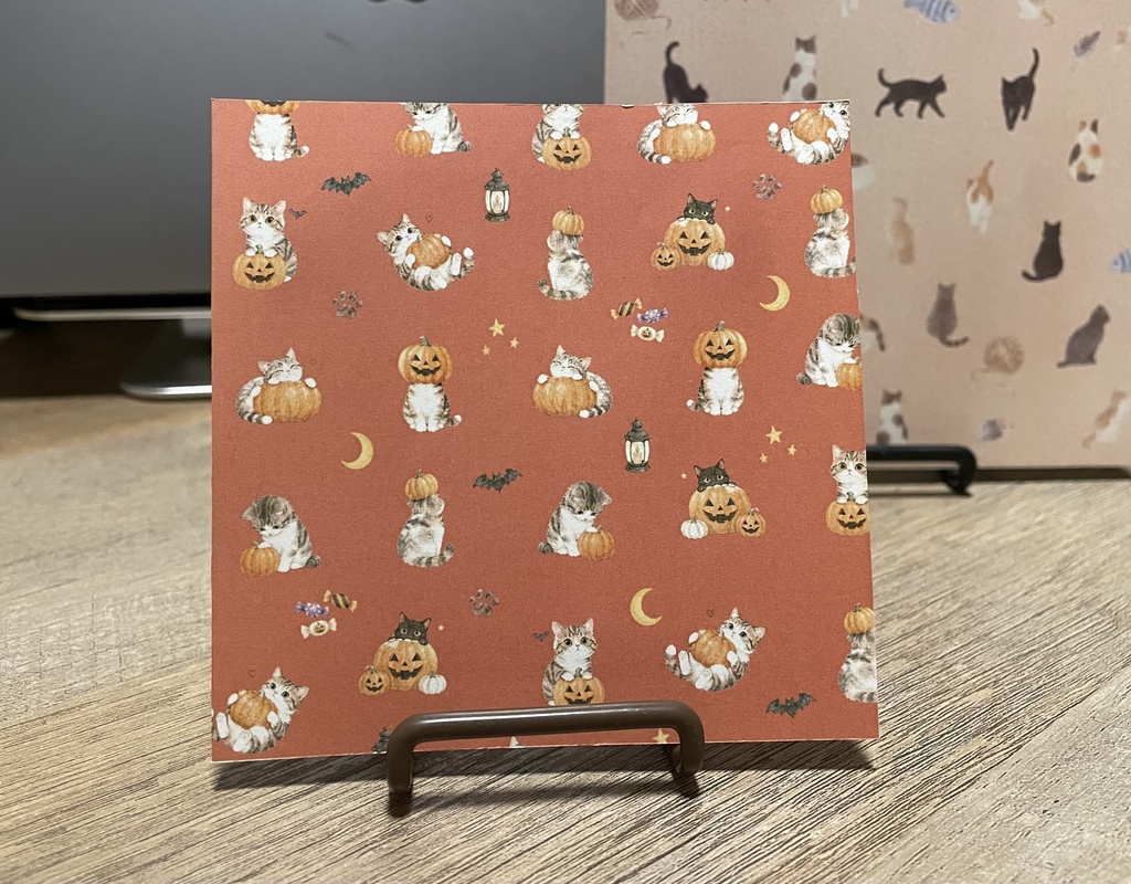 猫のハロウィンデザインペーパー 10色セット|2柄×5カラー|Halloween Cat Digital Paper|PDF