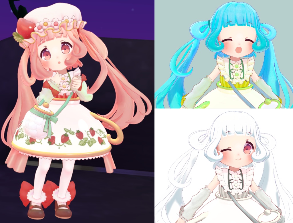 ストロベリーミルクティー オリジナル3Dモデル 【VRChat & VRMアバター】