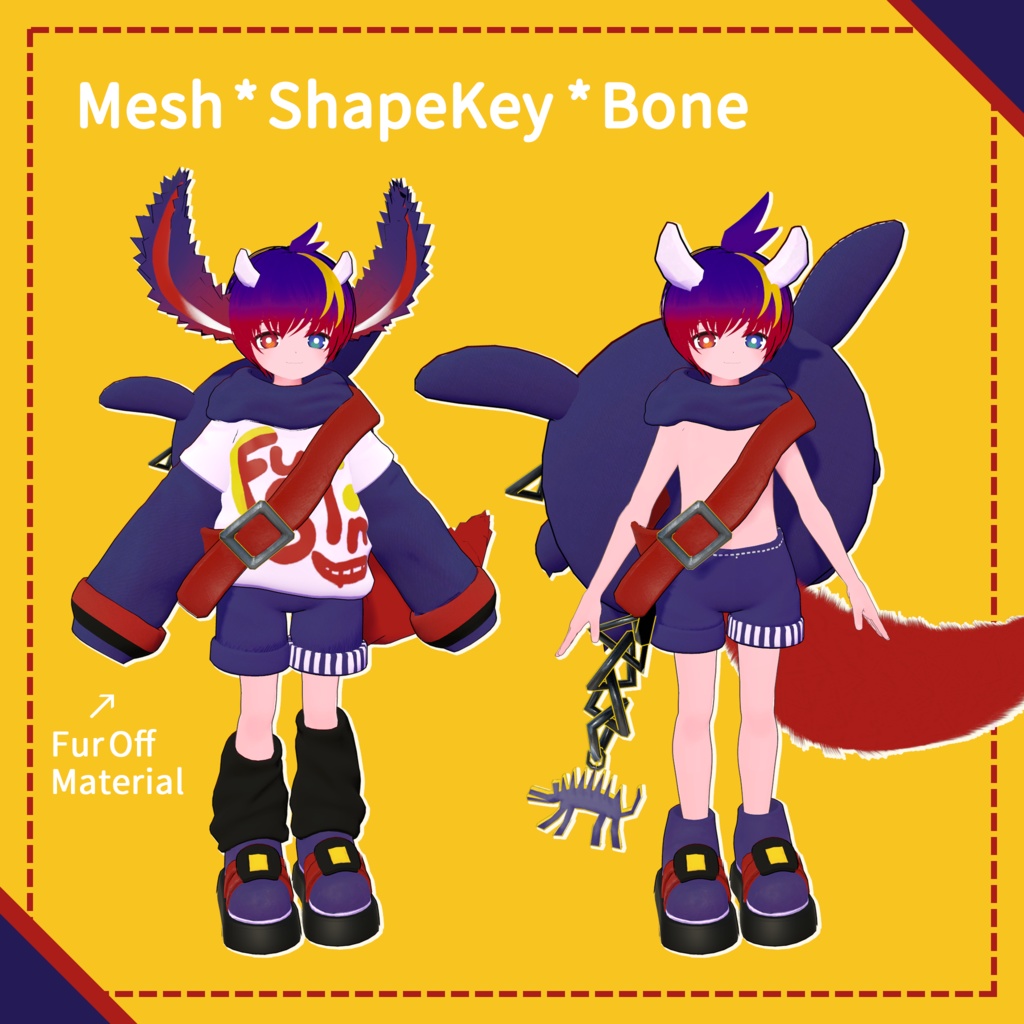 ひゅーじょん君 オリジナル3Dモデル -VRChatアバター & VRM