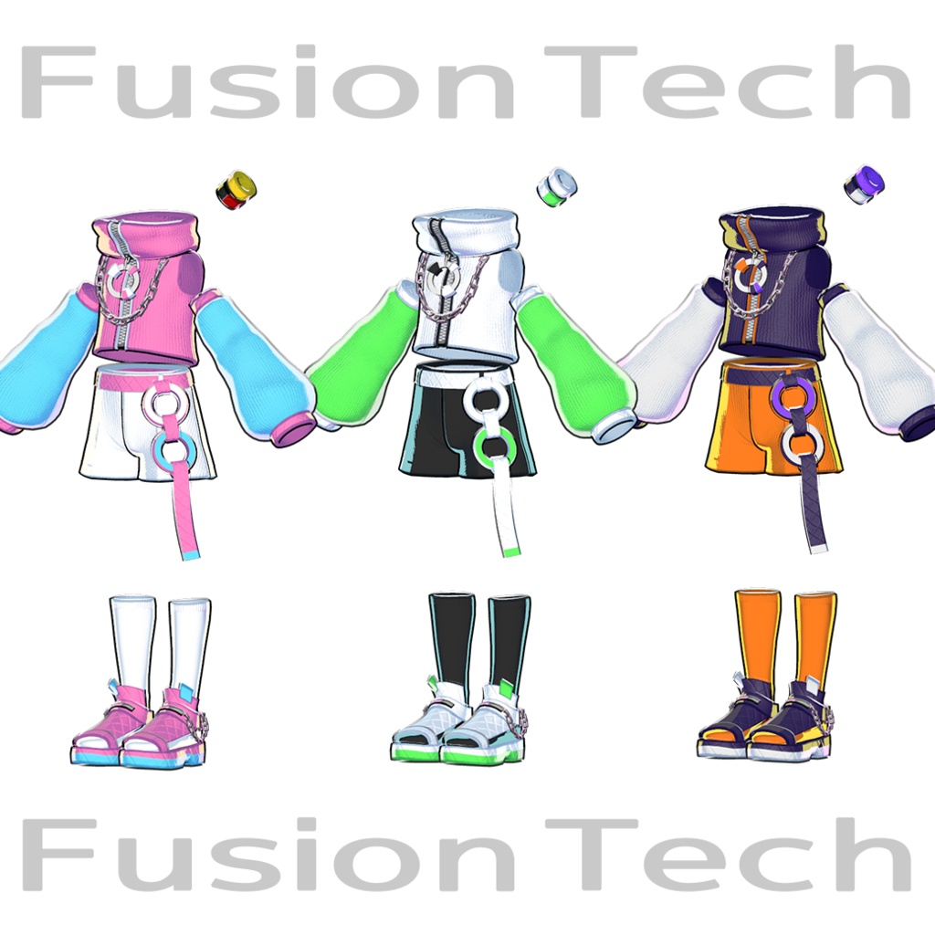 【男の子/女の子VRC衣装】Fusion Tech ★もちふぃった~対応