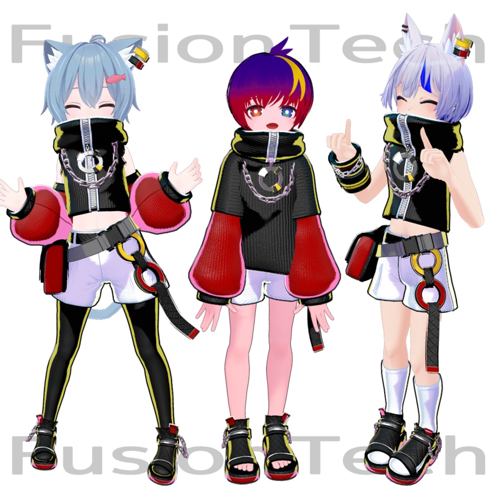 【男の子/女の子VRC衣装】Fusion Tech ★もちふぃった~対応
