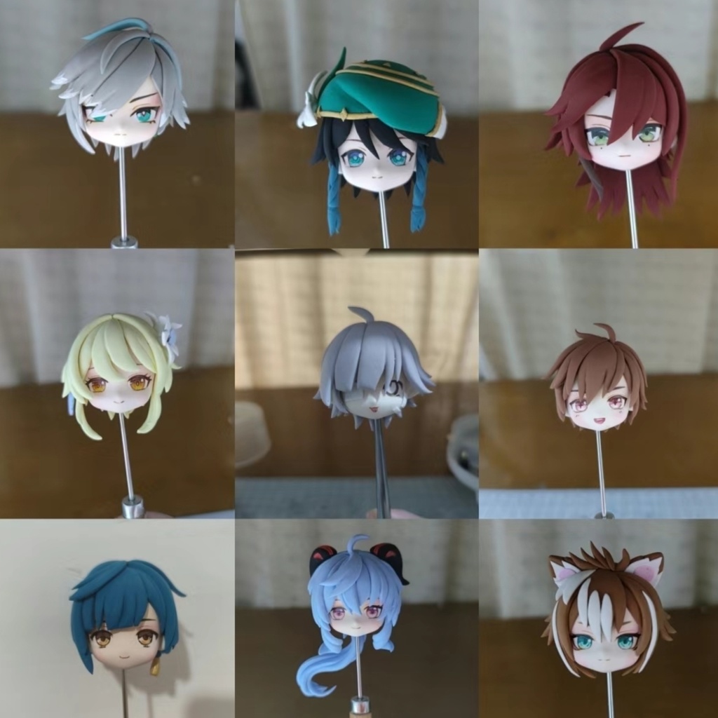 ドールヘッド オーダーメイド ねんどろいどどール、オビツ11等向き 1/12ドール