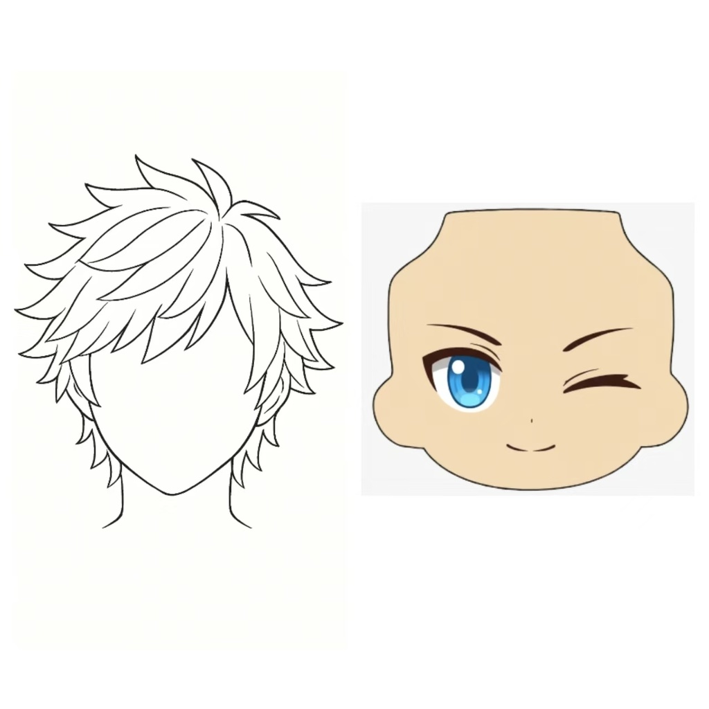 ドールヘッド オーダーメイド ねんどろいどどール、オビツ11等向き 1/12ドール