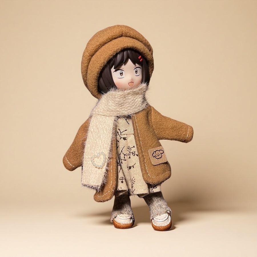 ウールコートとワンピのセット ねんどろいどどーる·オビツ11 等向き