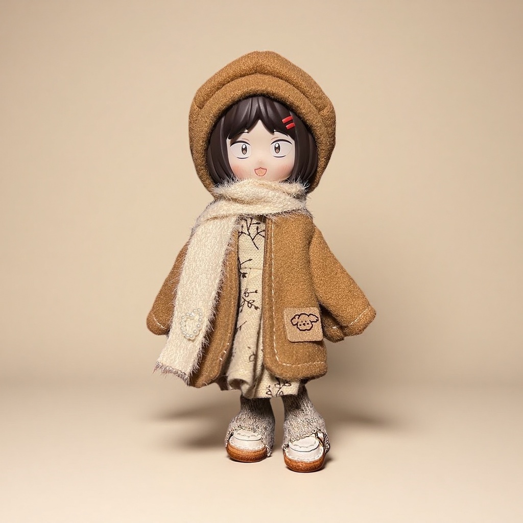 ウールコートとワンピのセット ねんどろいどどーる·オビツ11 等向き