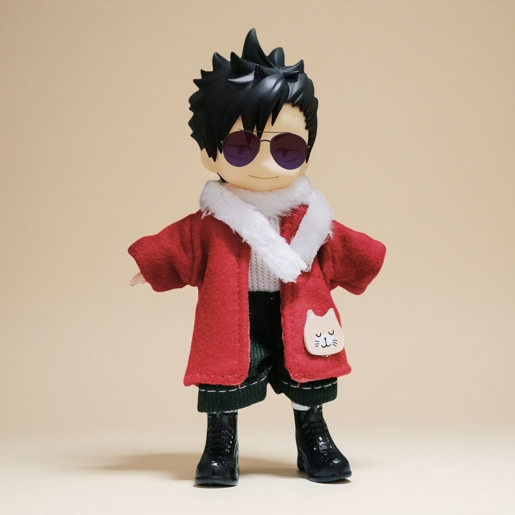 冬の赤をテーマにしたセット ねんどろいどどーる·オビツ11 等向き