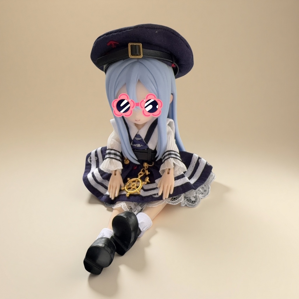 ネイビースタイルのスカートセット 紺 オビツ11・ねんどろいどどーるなどの共有サイズ