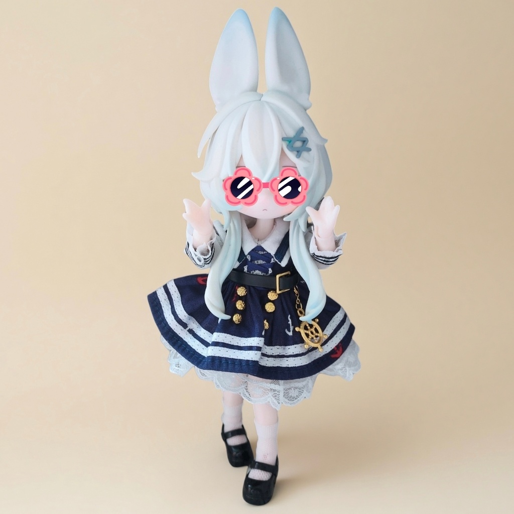 ネイビースタイルのスカートセット 紺 オビツ11・ねんどろいどどーるなどの共有サイズ