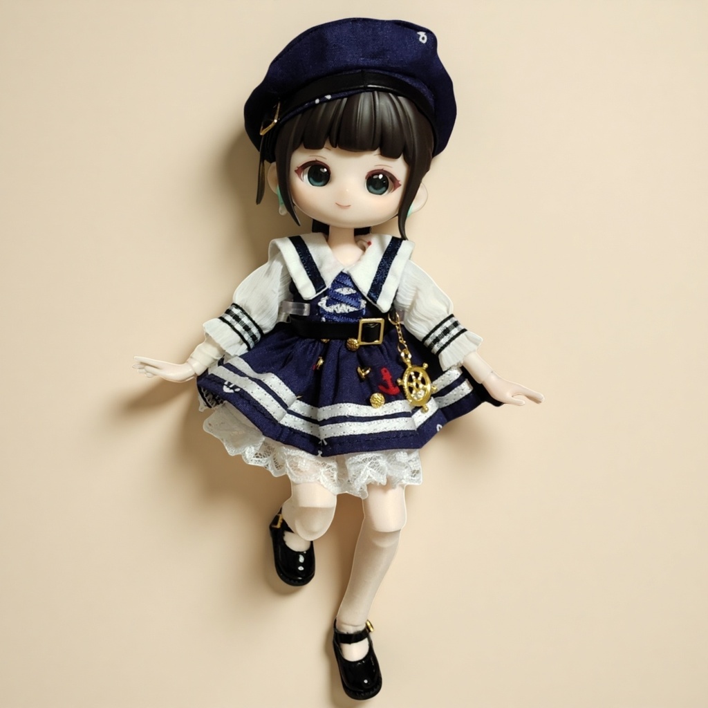 ネイビースタイルのスカートセット 紺 オビツ11・ねんどろいどどーるなどの共有サイズ