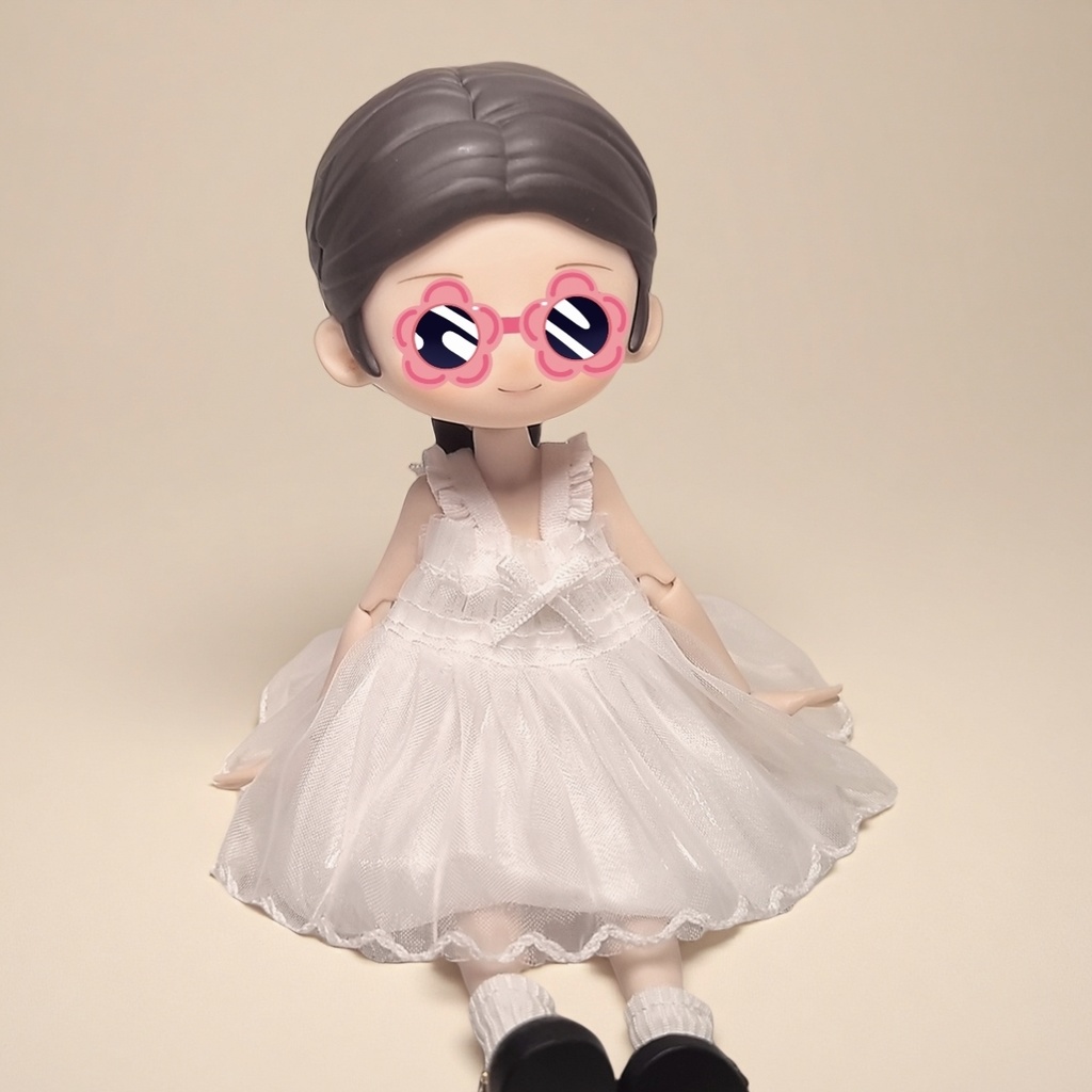 白のスリップドレス オビツ11・ねんどろいどどーるなどの共有サイズ