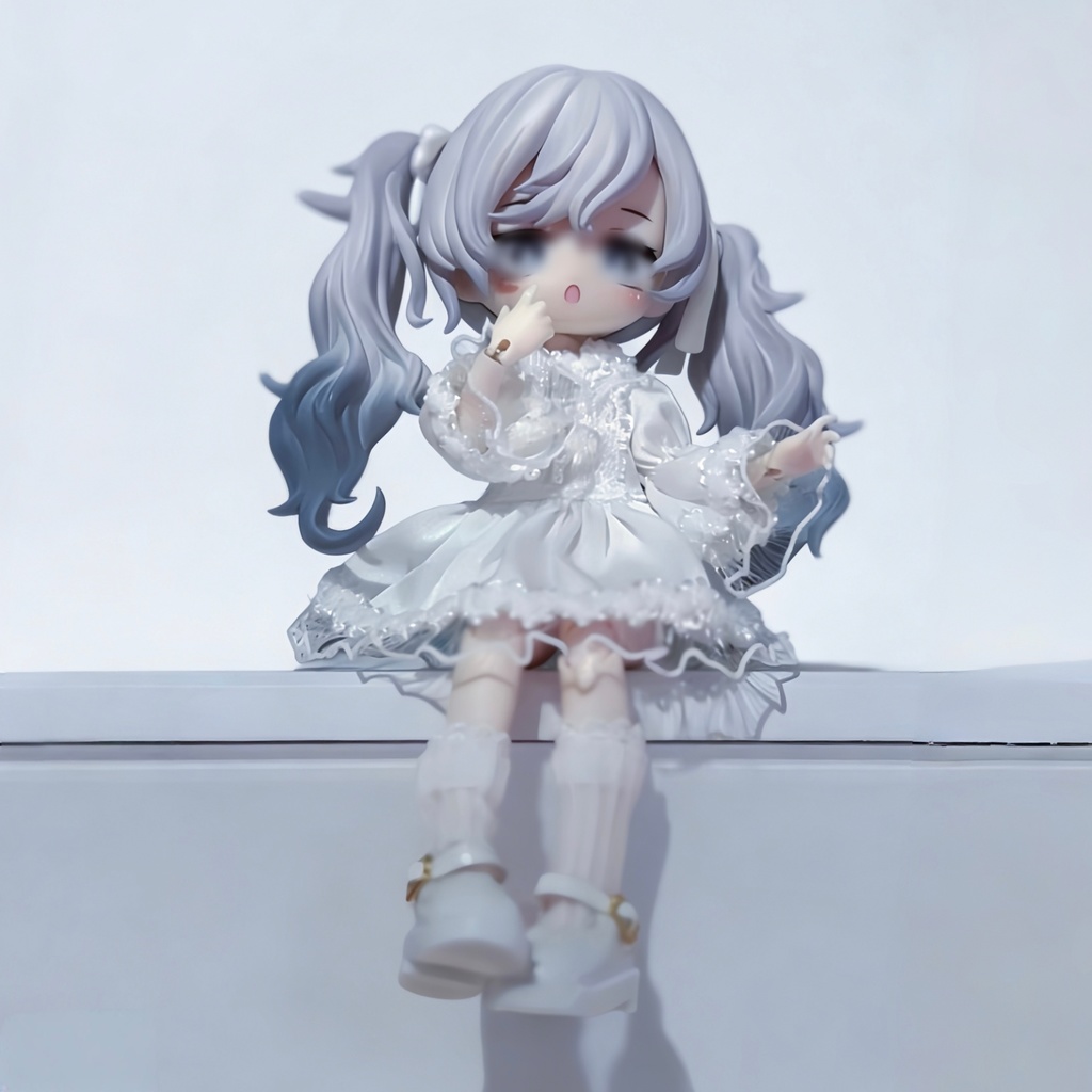 白のレースのワンピ 1/12ドールの共有サイズ