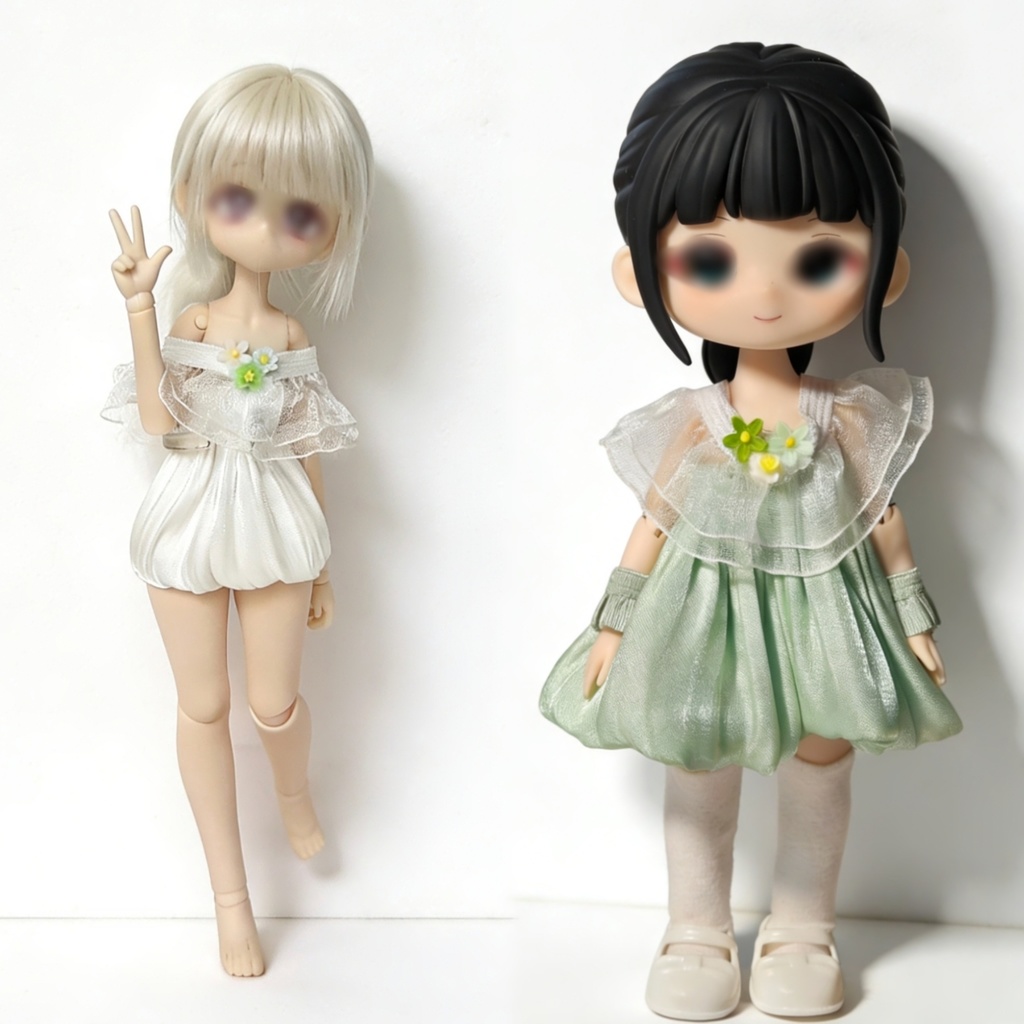 花の形をしたドレス 1/12ドールの共有サイズ 01