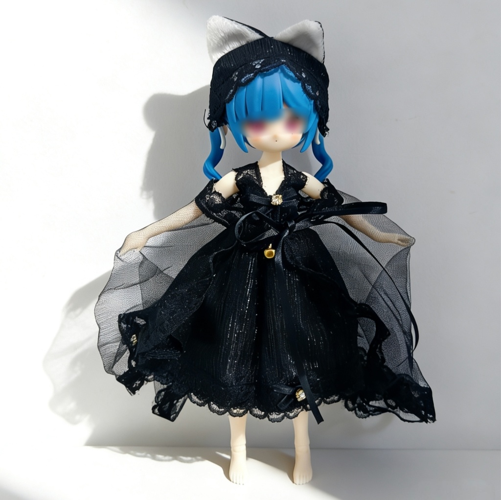 黒 ワンピース セットアップ 1/6 BJDドールの共有サイズ