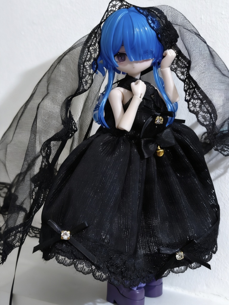 黒 ワンピース セットアップ 1/6 BJDドールの共有サイズ