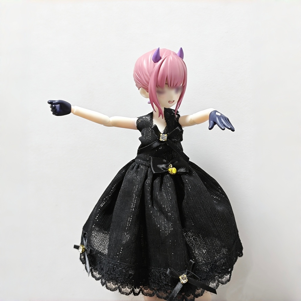 黒 ワンピース セットアップ 1/6 BJDドールの共有サイズ