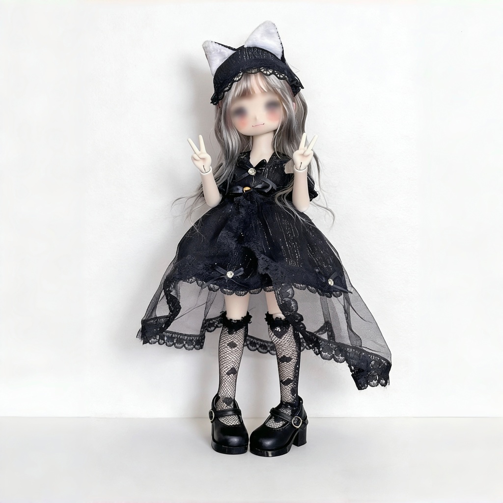 黒 ワンピース セットアップ 1/6 BJDドールの共有サイズ