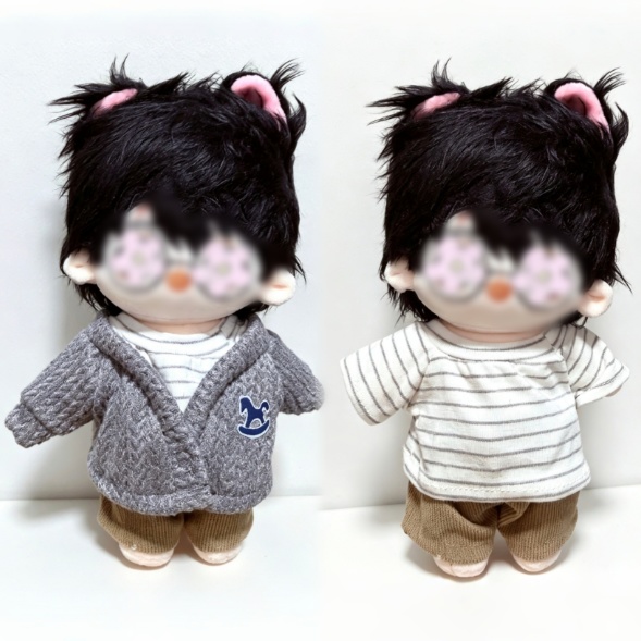 ぬい服 ニットカーディガンのセットアップ 20cmぬいぐるみ用