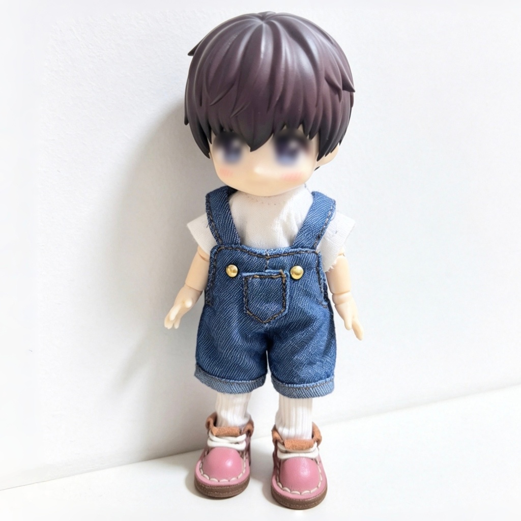 半袖オーバーオールセット 1/12ドールの共有サイズ