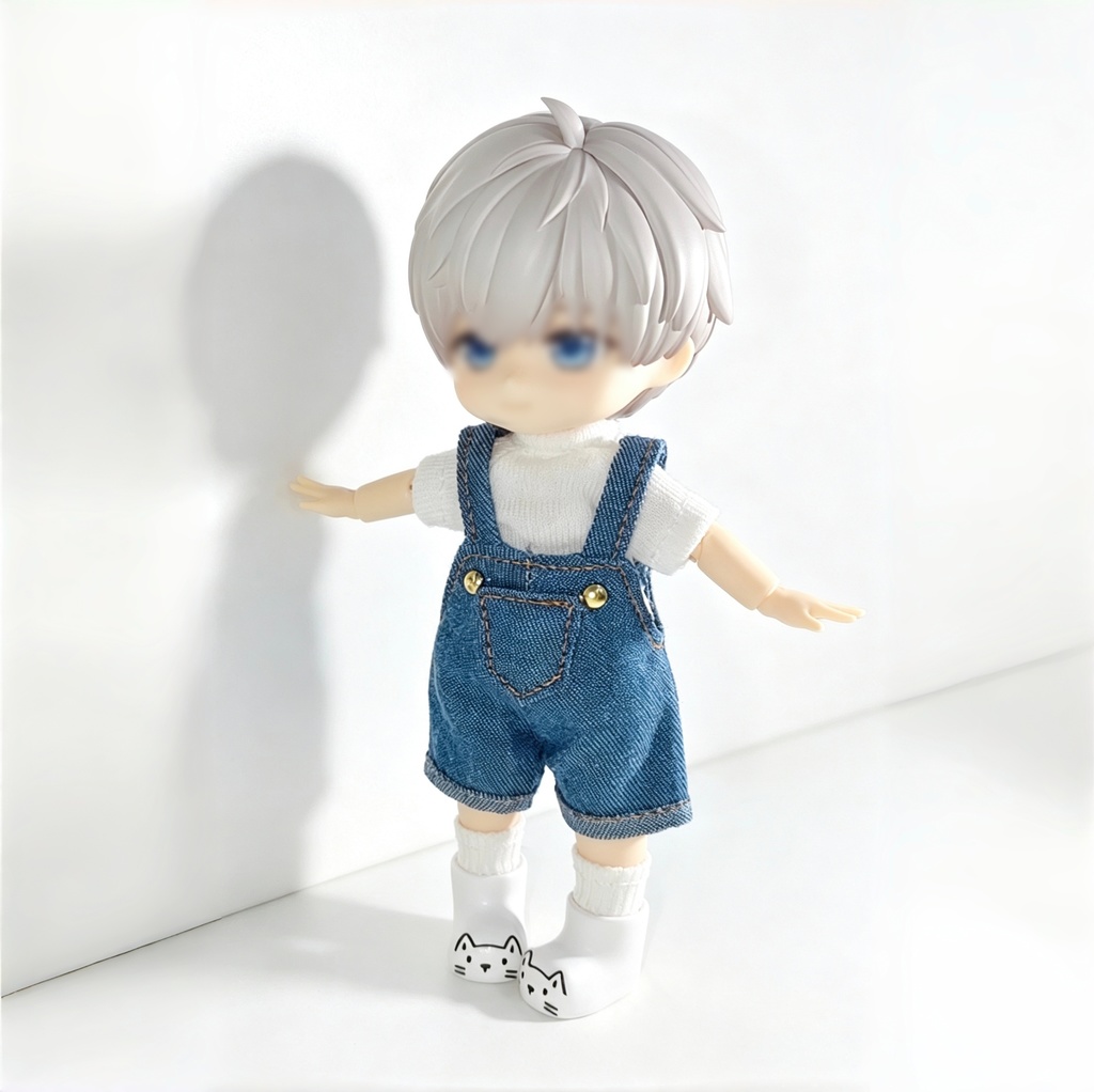 半袖オーバーオールセット 1/12ドールの共有サイズ