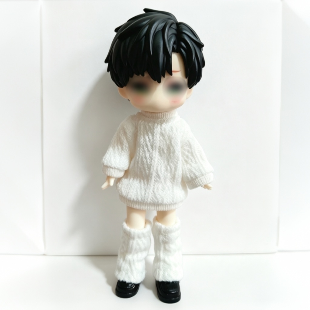 白セーターとルーズソックスのセット 1/12ドールの共有サイズ