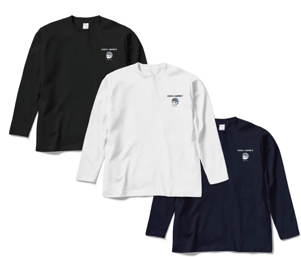 ロングスリーブTシャツ 3色（ロゴ小）