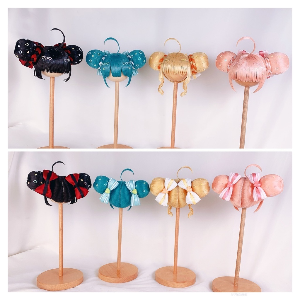 Seal wigs-かわいいラメの団子ヘアウィッグ