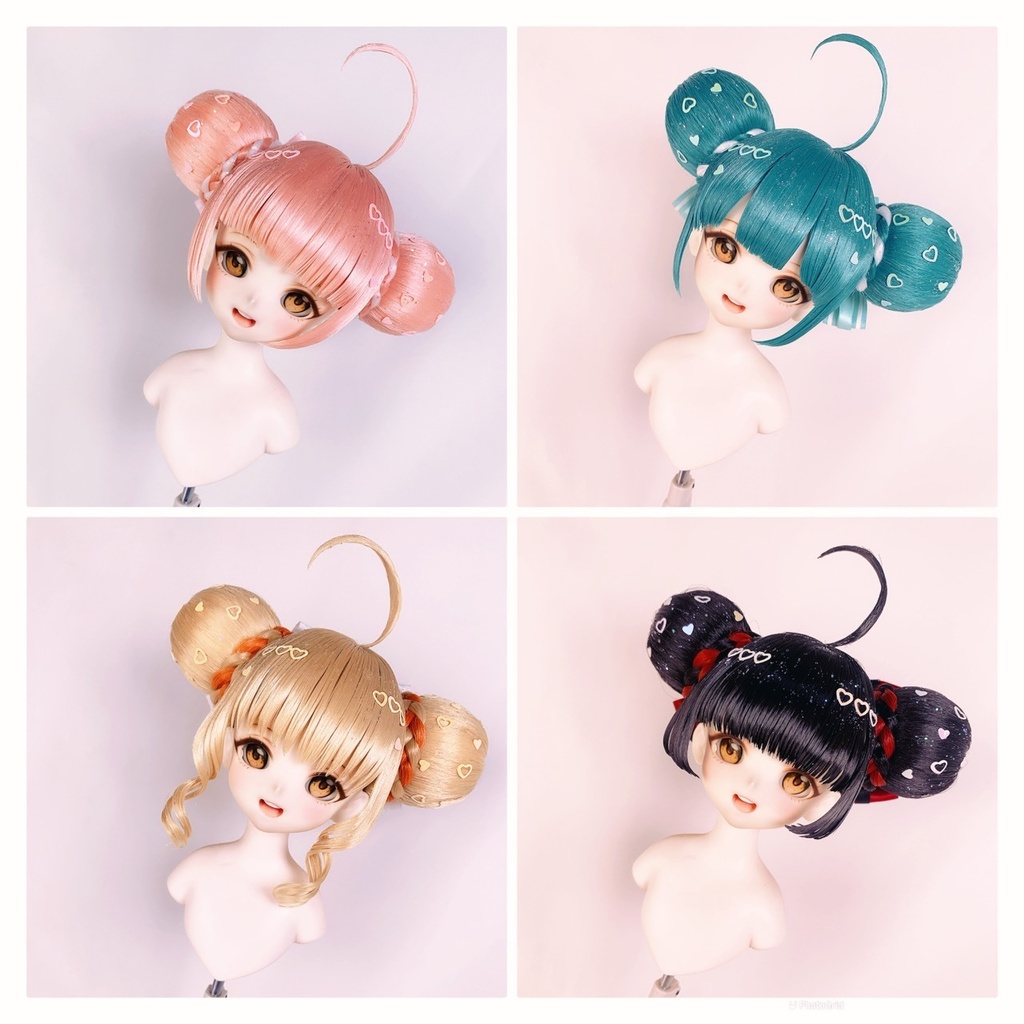 Seal wigs-かわいいラメの団子ヘアウィッグ