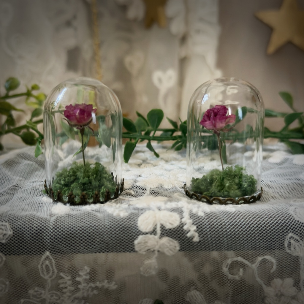 【即納】王子さまのバラ（ミニガラスドームオブジェ）