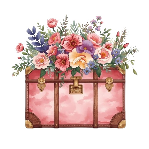 ピンク×アンティーク×水彩旅行シリーズ