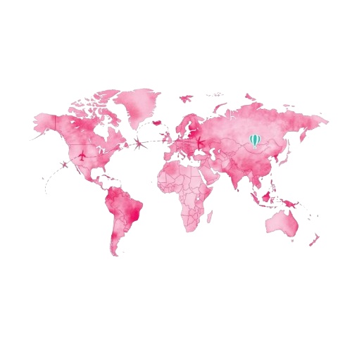 ピンク×アンティーク×水彩旅行シリーズ