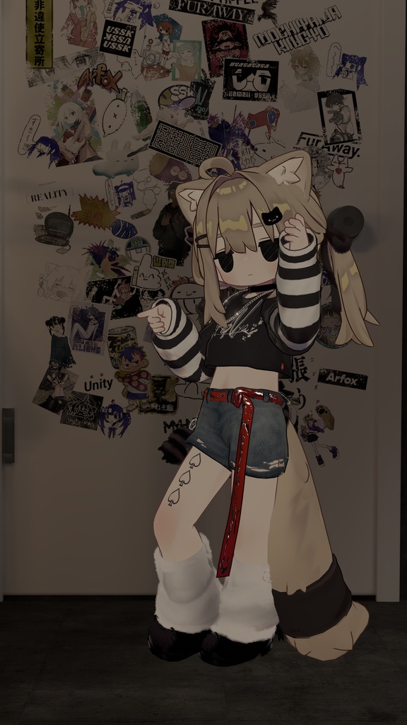 【まめふれんず対応衣装】🐱ゴロンニャパンク