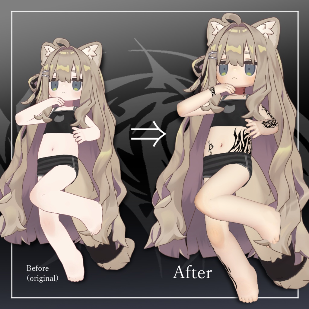 【無料!free✨】トライバル風タトゥーテクスチャ+マテリアル【キプフェル専用】